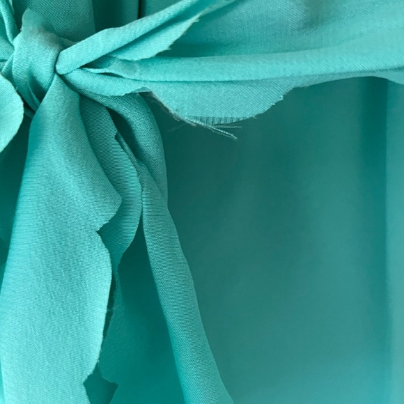 Ali Ro size 8 Aqua Turquoise Silk Sleeveless Prom Cocktail Dress - Picture 5 of 5